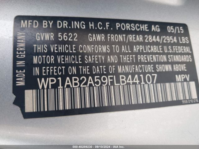 WP1AB2A59FLB44107 Porsche MACAN S