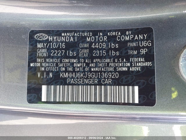 Hyundai Genesis 3.8 Ultimate 2016 KMHHU6KJ9GU136920 Image 9
