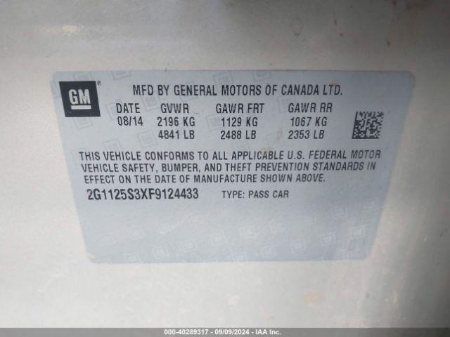 2G1125S3XF9124433 Chevrolet Impala 2lt