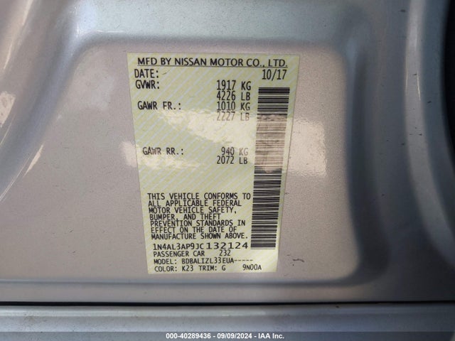 Nissan Altima 2.5 Sv 2018 1N4AL3AP9JC132124 Image 9
