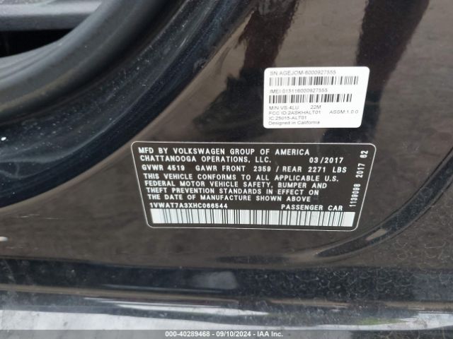 1VWAT7A3XHC066544 Volkswagen Passat 1.8t S
