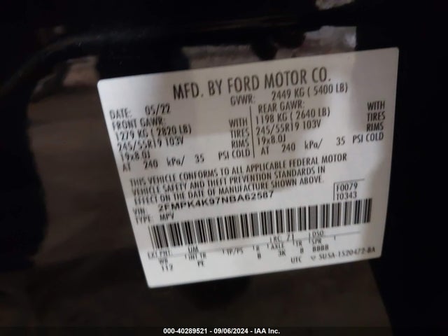 Ford Edge Titanium 2022 2FMPK4K97NBA62587 Image 9
