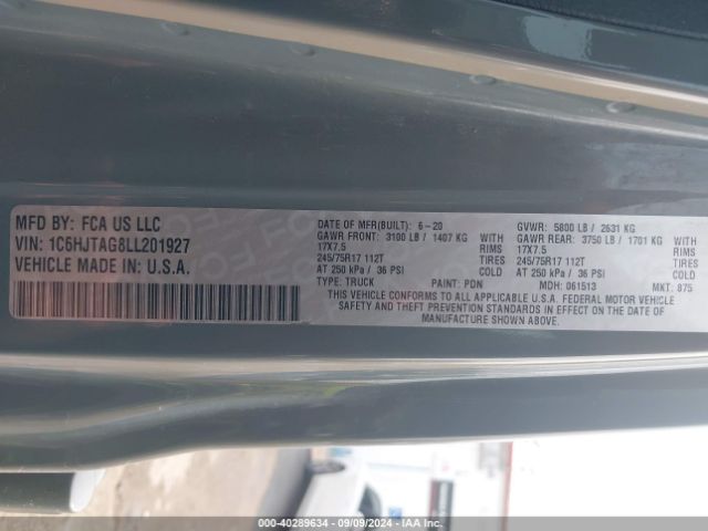 1C6HJTAG8LL201927 Jeep Gladiator Sport S 4x4