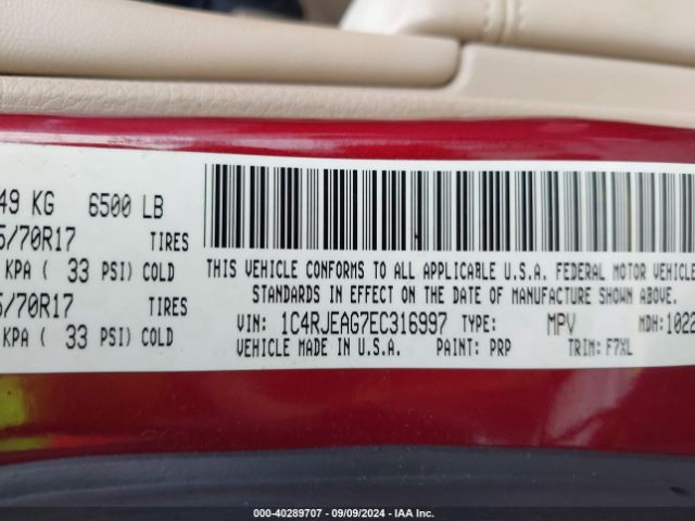 1C4RJEAG7EC316997 Jeep Grand Cherokee Laredo