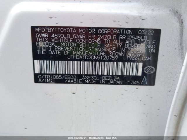 JTHDA1D20N5120759 Lexus IS 300