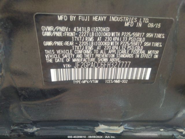JF2GPACC6FH327777 Subaru Xv Crosstrek 2.0i Premium
