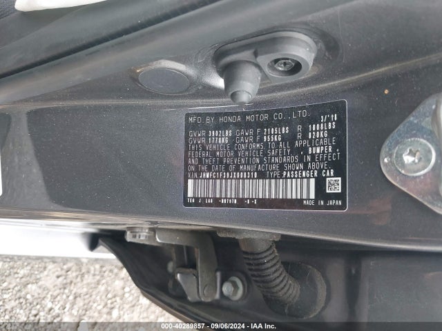Honda Civic Ex-t 2018 JHMFC1F39JX008310 Image 9