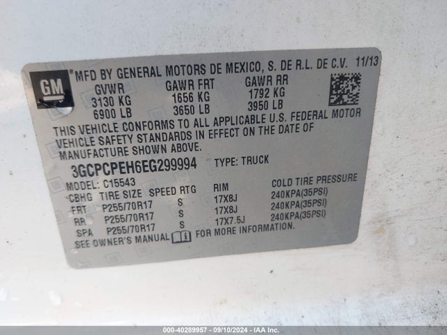 3GCPCPEH6EG299994 Chevrolet Silverado 1500 Work Truck 2wt