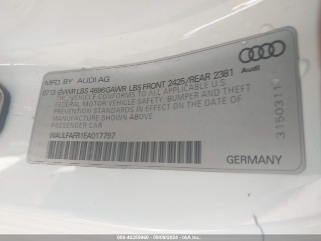 WAULFAFR1EA017797 Audi A5 2.0t Premium