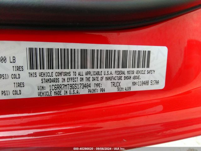 1C6RR7MT9GS173404 RAM 1500 Sport