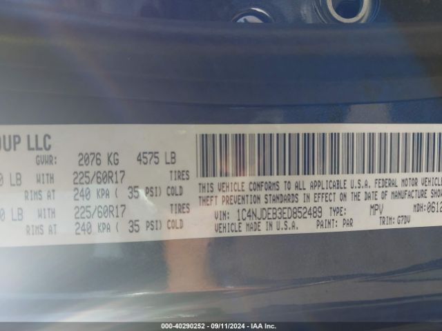 1C4NJDEB3ED852489 Jeep Compass Latitude
