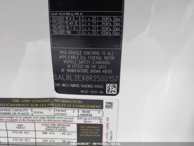 Land Rover aj120p4 2024 SALRL2EX8R2500157 Image 9