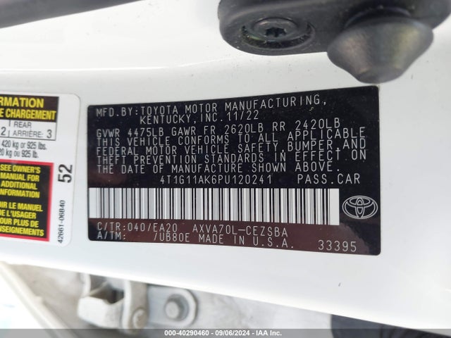 Toyota CAMRY SE 2023 4T1G11AK6PU120241 Image 9
