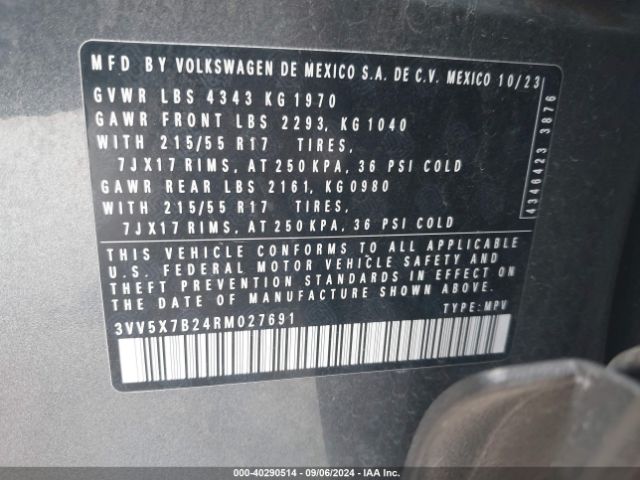 3VV5X7B24RM027691 Volkswagen Taos 1.5t S