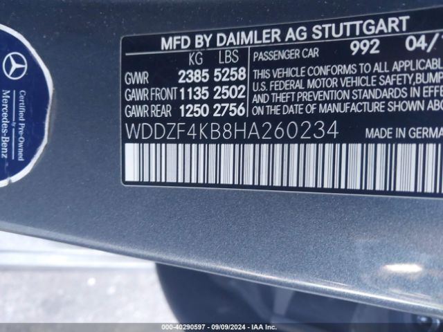WDDZF4KB8HA260234 Mercedes-Benz E 300 4matic