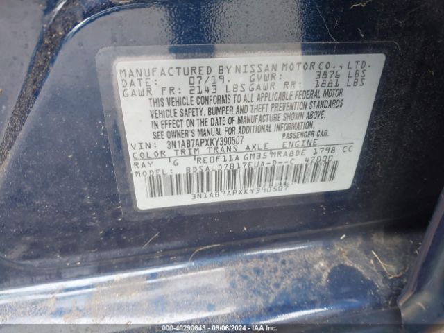 3N1AB7APXKY390507 Nissan SENTRA SV