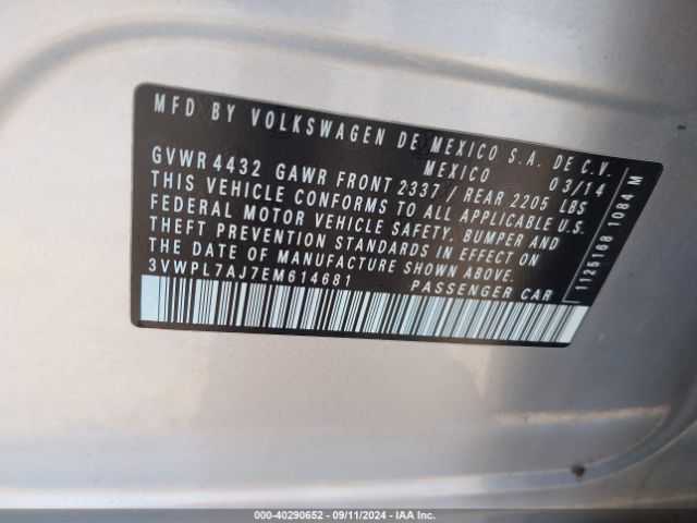 3VWPL7AJ7EM614681 Volkswagen Jetta Sportwagen 2.0l Tdi