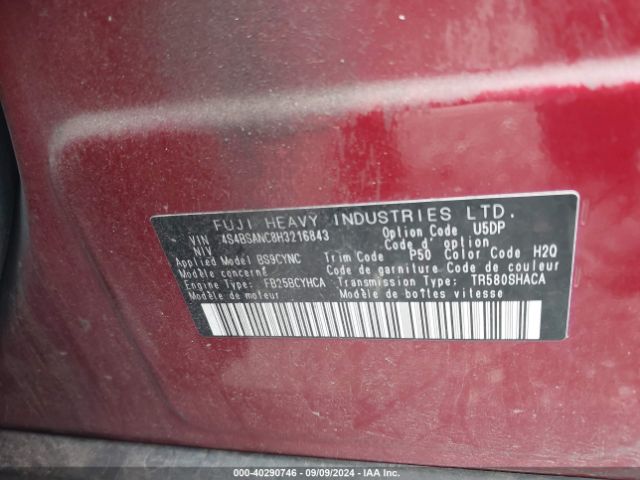 4S4BSANC8H3216843 Subaru Outback 2.5i Limited
