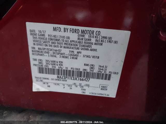 Ford Ecosport Se 2018 MAJ3P1TE3JC166427 Image 9