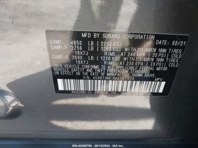 4S4BTANC5M3187924 Subaru Outback Limited