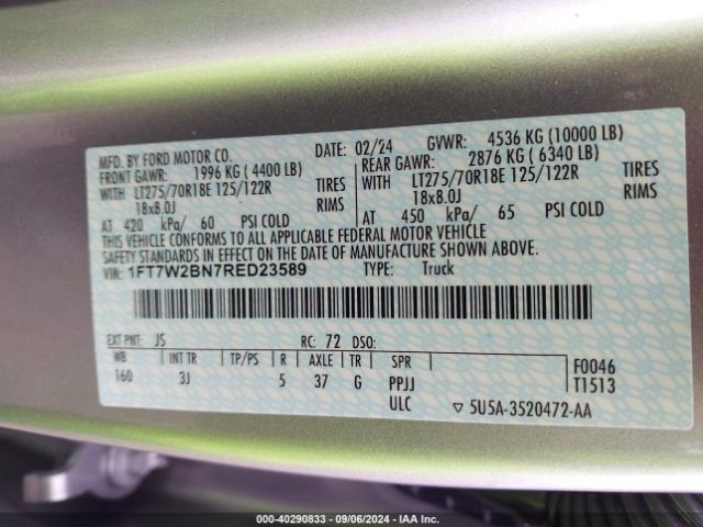 1FT7W2BN7RED23589 Ford F-250 Xlt
