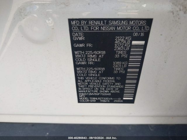 KNMAT2MV8GP732648 Nissan Rogue Sl