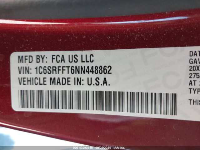 1C6SRFFT6NN448862 RAM 1500 Big Horn  4x4 5'7 Box