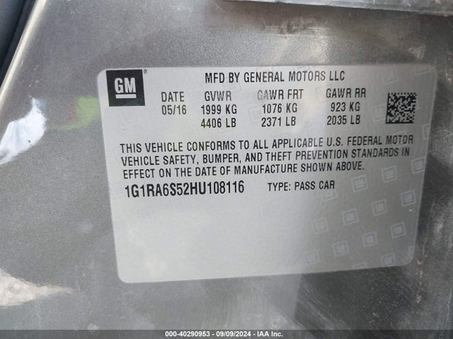Chevrolet VOLT LT 2017 1G1RA6S52HU108116 Image 9