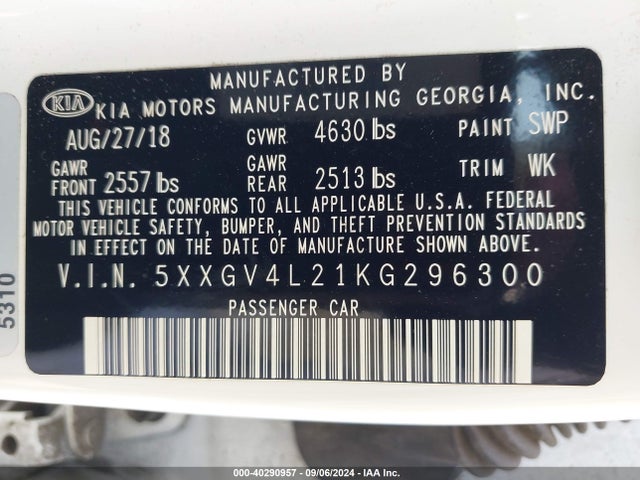 5XXGV4L21KG296300 KIA Optima Sx Turbo