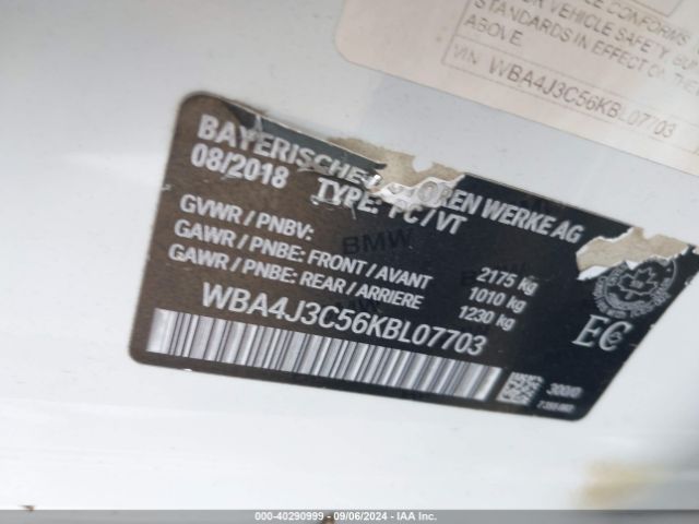 2019 BMW 4 SERIES WBA4J3C56KBL07703 Photo 8