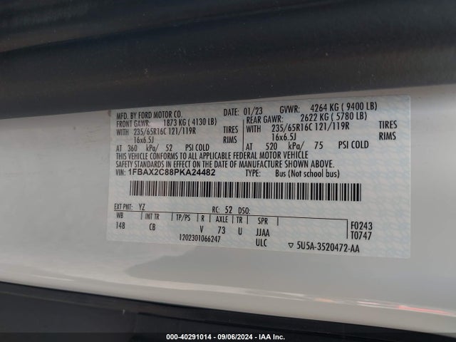 Ford Transit-350 Passenger Van Xl 2023 1FBAX2C88PKA24482 Image 9