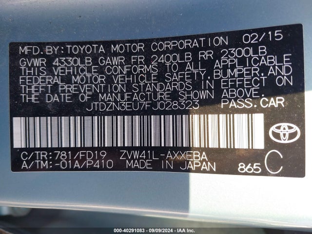 Toyota Prius V Two 2015 JTDZN3EU7FJ028323 Image 9