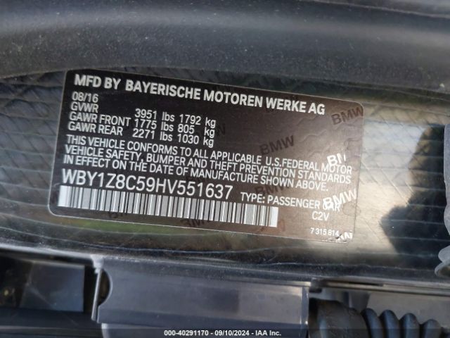 WBY1Z8C59HV551637 BMW I3 94 Ah W/range Extender