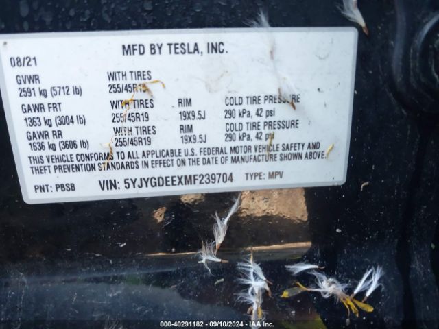 5YJYGDEEXMF239704 Tesla Model Y Long Range Dual Motor All-wheel Drive