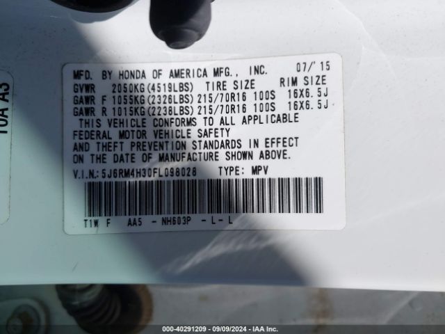 5J6RM4H30FL098028 Honda CR-V LX