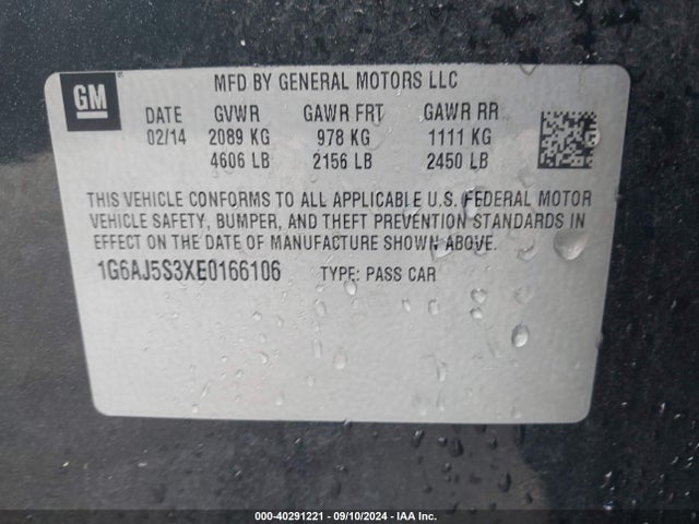 1G6AJ5S3XE0166106 Cadillac Ats Performance
