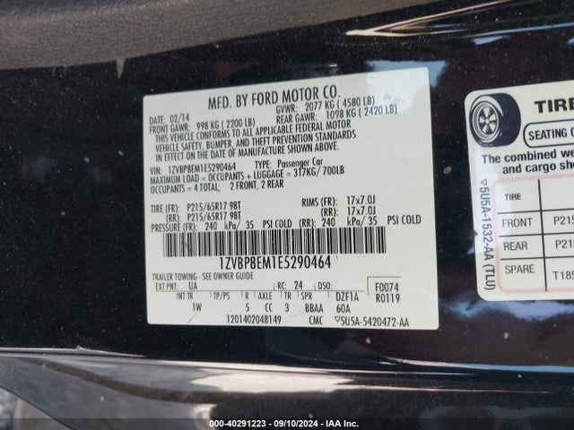 Ford Mustang V6 2014 1ZVBP8EM1E5290464 Image 9