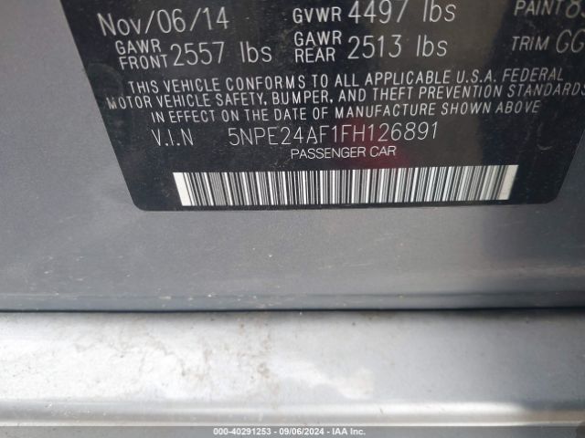 5NPE24AF1FH126891 Hyundai SONATA SE