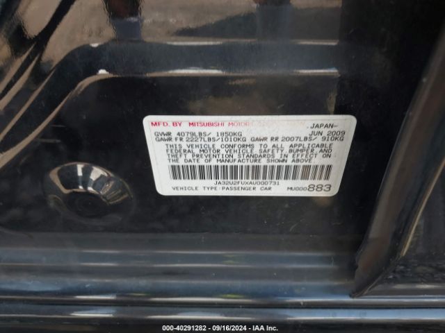 2010 MITSUBISHI LANCER JA32U2FUXAU000731 Photo 8