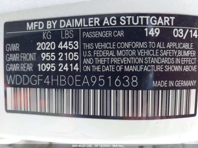 WDDGF4HB0EA951638 Mercedes-Benz C 250 Luxury/sport