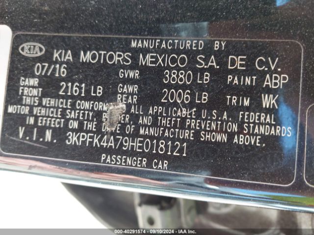 3KPFK4A79HE018121 KIA FORTE LX