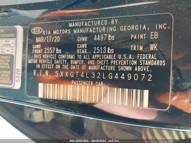5XXGT4L32LG449072 KIA Optima Se