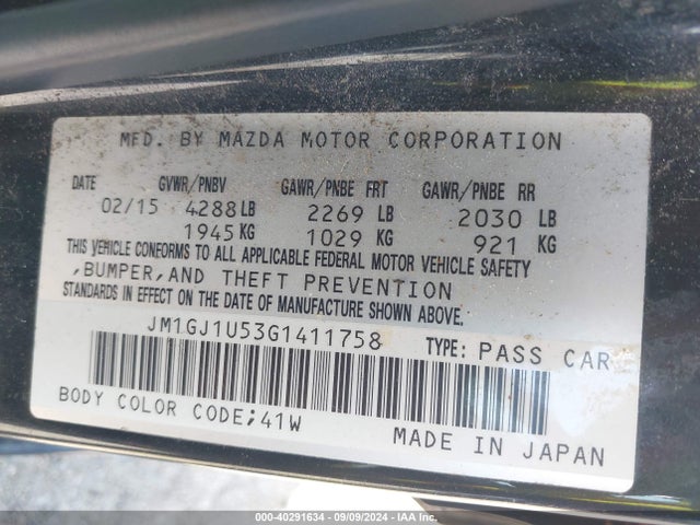 JM1GJ1U53G1411758 Mazda Mazda6 I Sport