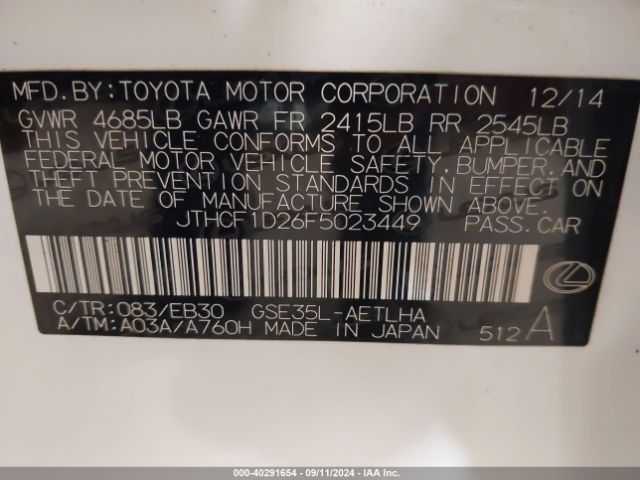 JTHCF1D26F5023449 Lexus IS 250
