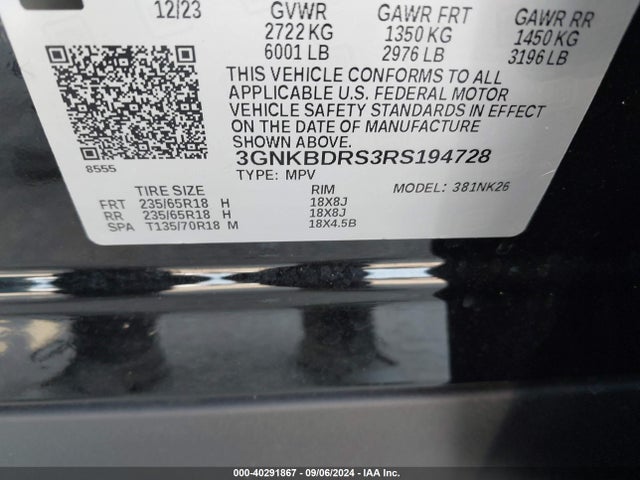 Chevrolet Blazer Fwd 3lt 2024 3GNKBDRS3RS194728 Image 9