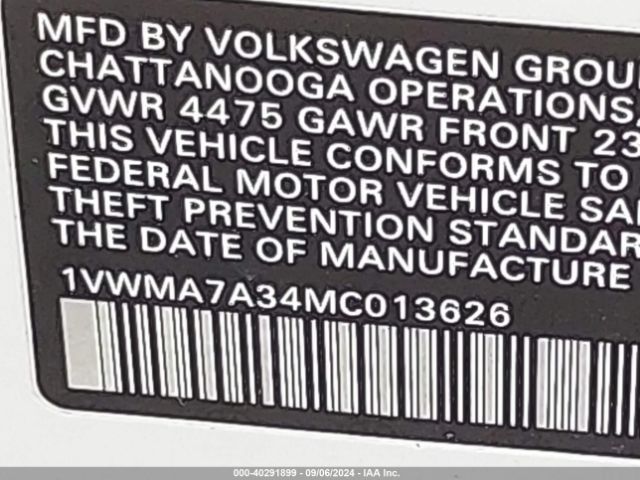 1VWMA7A34MC013626 Volkswagen Passat 2.0t R-line