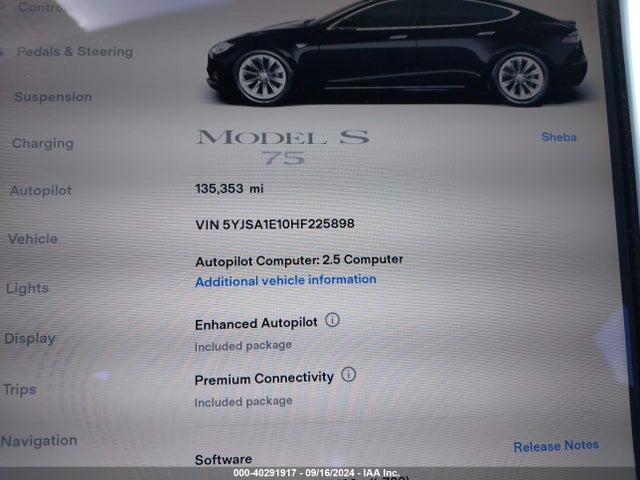 2017 TESLA MODEL S 5YJSA1E10HF225898 Photo 8