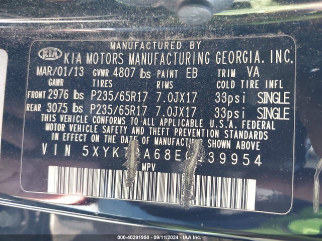 5XYKT3A68EG439954 KIA SORENTO LX
