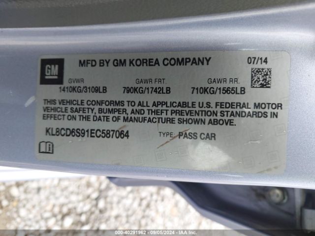 KL8CD6S91EC587064 Chevrolet Spark 1lt Auto