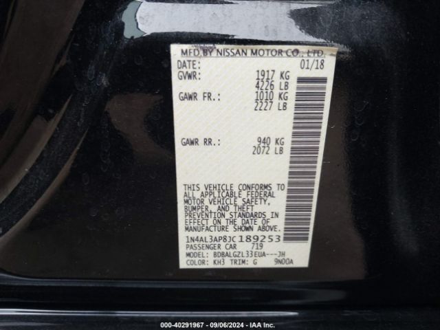 1N4AL3AP8JC189253 Nissan Altima 2.5 S